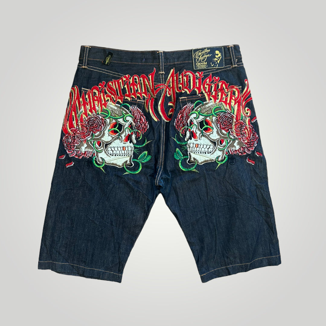 Christian Audigier Denim Shorts 36